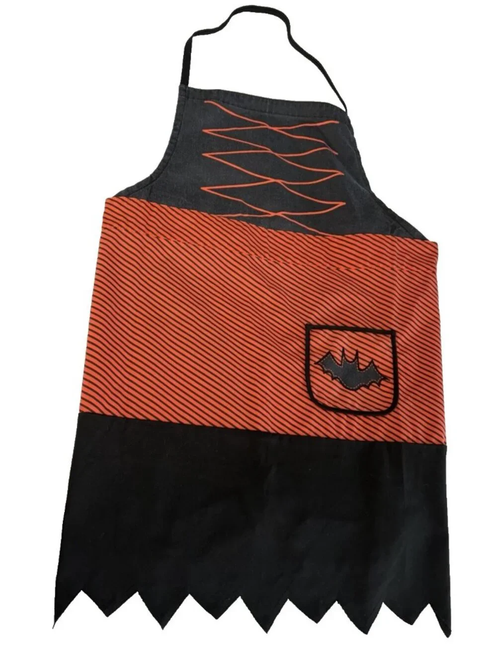 Vintage Kmart Halloween Bat Witch Apron Pocket Witchycore Fall Retro Kitchen